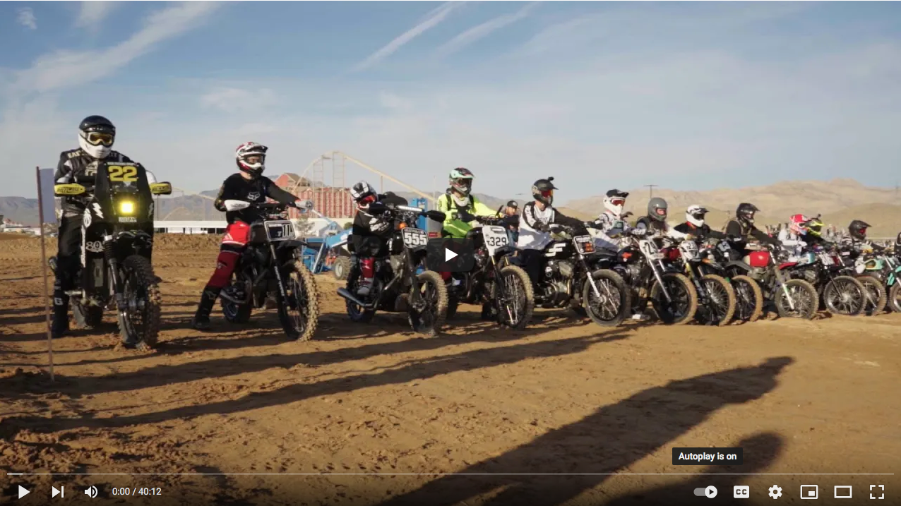 Load video: Video by Harley Davidson going thru what its like to race the Mint 400 on a harley.